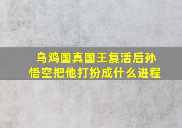 乌鸡国真国王复活后孙悟空把他打扮成什么进程