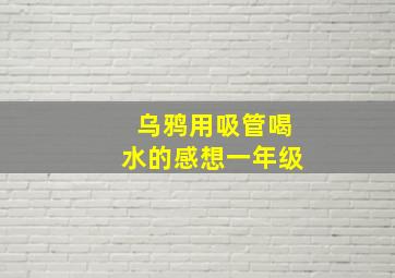 乌鸦用吸管喝水的感想一年级