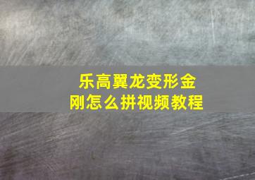 乐高翼龙变形金刚怎么拼视频教程