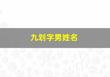 九划字男姓名