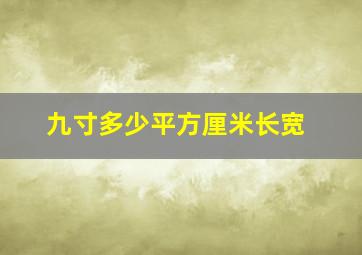 九寸多少平方厘米长宽