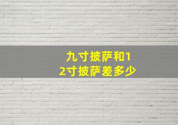 九寸披萨和12寸披萨差多少