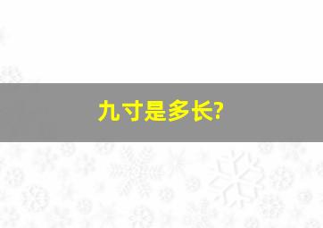 九寸是多长?