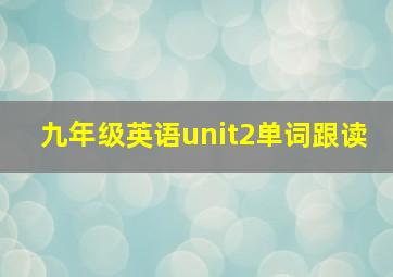 九年级英语unit2单词跟读