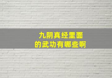 九阴真经里面的武功有哪些啊