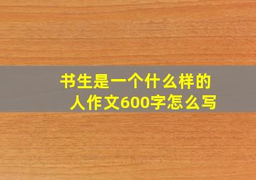 书生是一个什么样的人作文600字怎么写