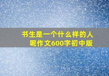 书生是一个什么样的人呢作文600字初中版