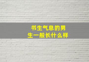 书生气息的男生一般长什么样