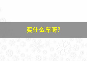 买什么车呀?