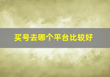 买号去哪个平台比较好