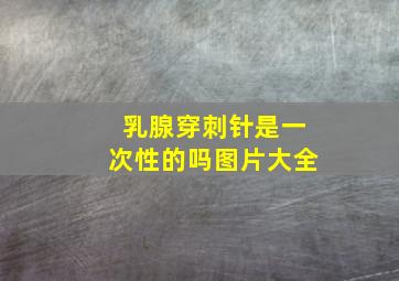 乳腺穿刺针是一次性的吗图片大全