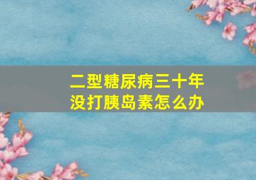 二型糖尿病三十年没打胰岛素怎么办