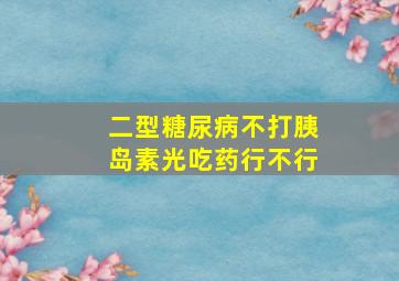 二型糖尿病不打胰岛素光吃药行不行