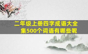 二年级上册四字成语大全集500个词语有哪些呢