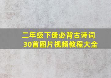 二年级下册必背古诗词30首图片视频教程大全