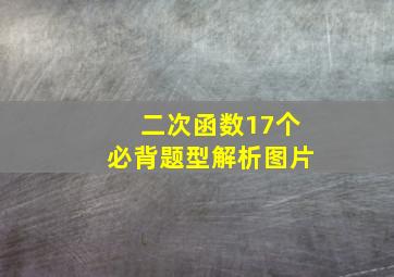 二次函数17个必背题型解析图片