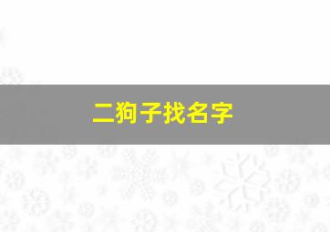 二狗子找名字