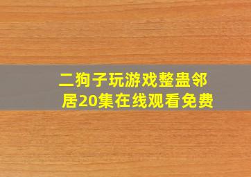 二狗子玩游戏整蛊邻居20集在线观看免费