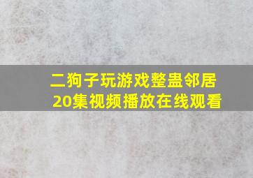 二狗子玩游戏整蛊邻居20集视频播放在线观看