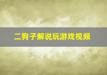 二狗子解说玩游戏视频