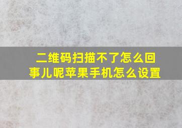 二维码扫描不了怎么回事儿呢苹果手机怎么设置