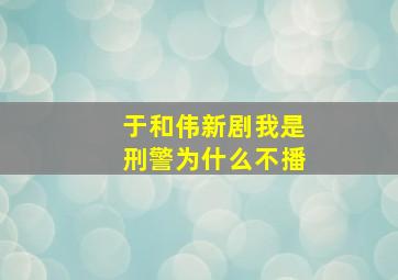 于和伟新剧我是刑警为什么不播