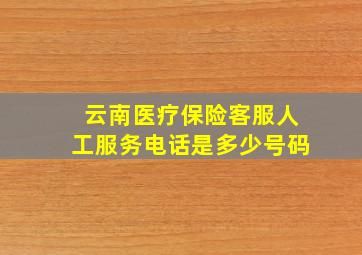 云南医疗保险客服人工服务电话是多少号码