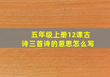 五年级上册12课古诗三首诗的意思怎么写