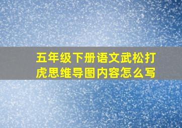 五年级下册语文武松打虎思维导图内容怎么写