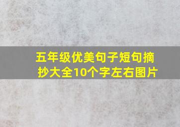 五年级优美句子短句摘抄大全10个字左右图片