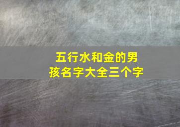 五行水和金的男孩名字大全三个字