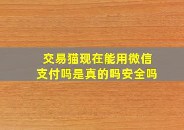 交易猫现在能用微信支付吗是真的吗安全吗