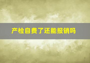 产检自费了还能报销吗