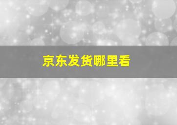 京东发货哪里看