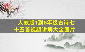 人教版1到6年级古诗七十五首视频讲解大全图片