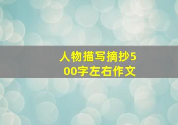 人物描写摘抄500字左右作文