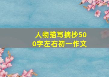 人物描写摘抄500字左右初一作文