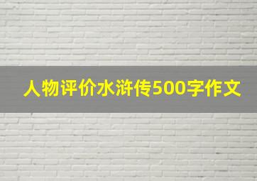 人物评价水浒传500字作文