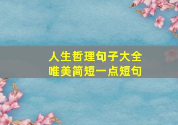 人生哲理句子大全唯美简短一点短句