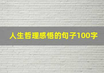 人生哲理感悟的句子100字