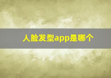 人脸发型app是哪个