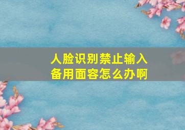 人脸识别禁止输入备用面容怎么办啊