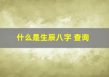 什么是生辰八字 查询