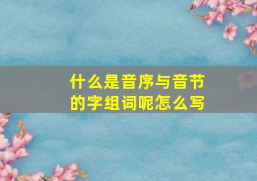 什么是音序与音节的字组词呢怎么写