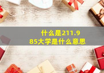 什么是211.985大学是什么意思