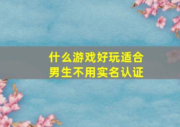 什么游戏好玩适合男生不用实名认证