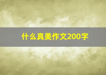 什么真美作文200字