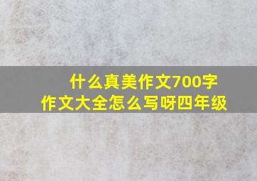 什么真美作文700字作文大全怎么写呀四年级