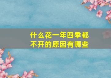 什么花一年四季都不开的原因有哪些