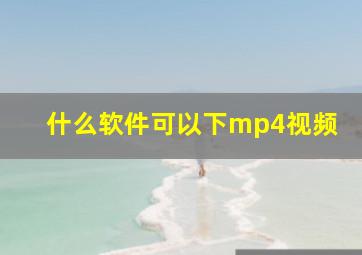 什么软件可以下mp4视频